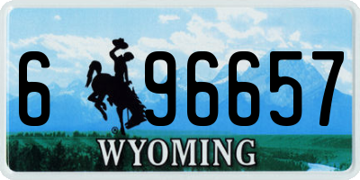 WY license plate 696657