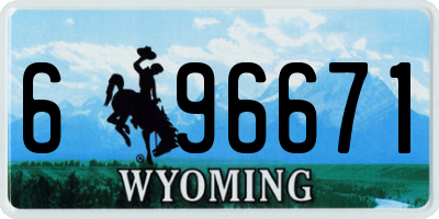 WY license plate 696671