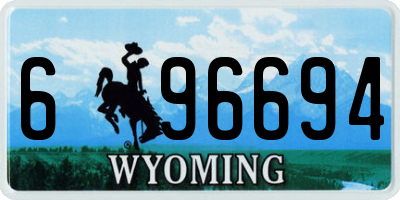 WY license plate 696694