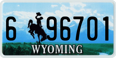 WY license plate 696701
