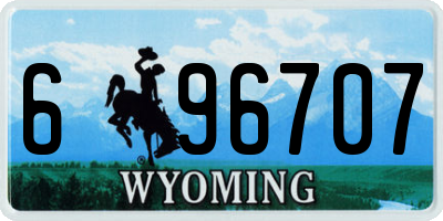 WY license plate 696707