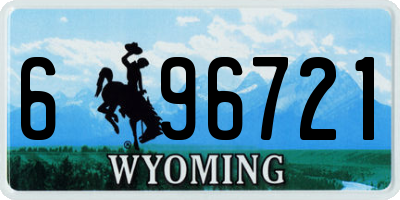 WY license plate 696721