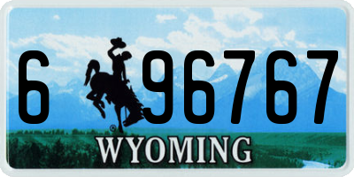 WY license plate 696767