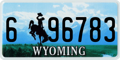 WY license plate 696783