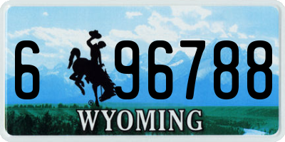 WY license plate 696788
