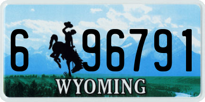 WY license plate 696791