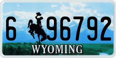 WY license plate 696792