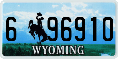 WY license plate 696910