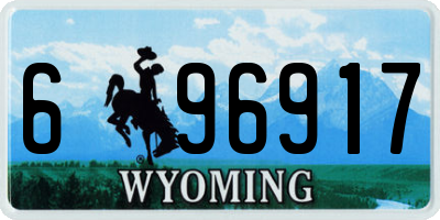 WY license plate 696917