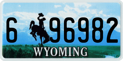 WY license plate 696982