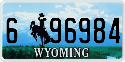 WY license plate 696984