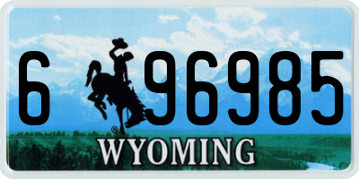 WY license plate 696985