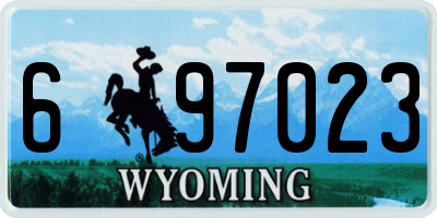 WY license plate 697023