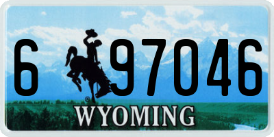 WY license plate 697046