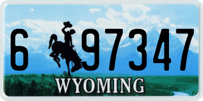 WY license plate 697347