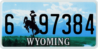 WY license plate 697384