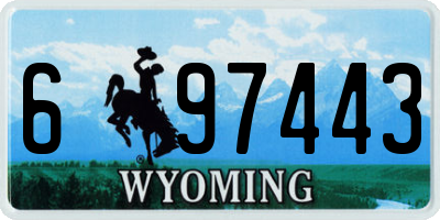 WY license plate 697443
