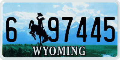 WY license plate 697445