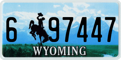 WY license plate 697447