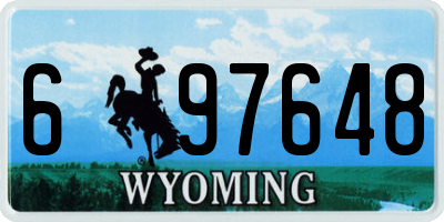 WY license plate 697648