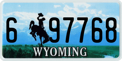 WY license plate 697768