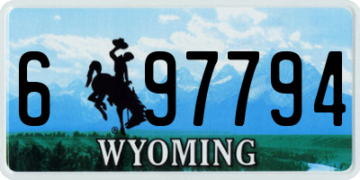 WY license plate 697794
