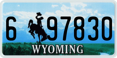 WY license plate 697830