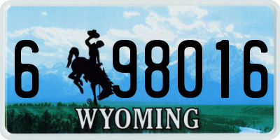 WY license plate 698016