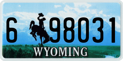 WY license plate 698031