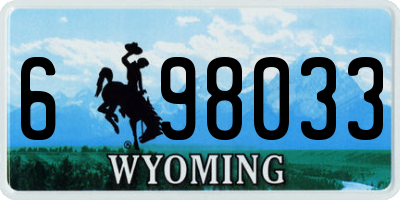 WY license plate 698033
