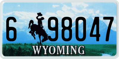 WY license plate 698047