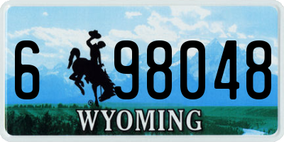 WY license plate 698048