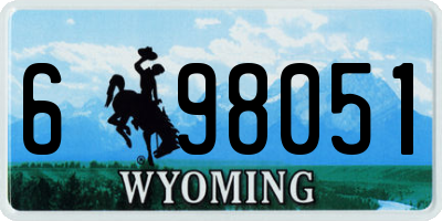 WY license plate 698051