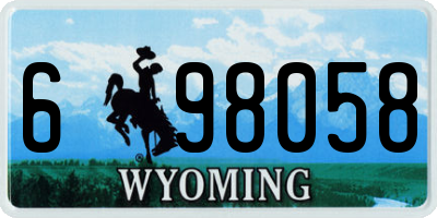 WY license plate 698058