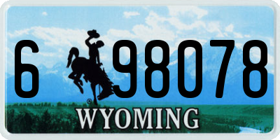 WY license plate 698078