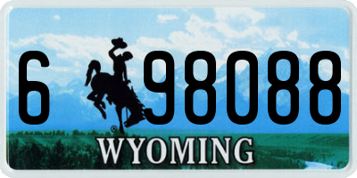 WY license plate 698088