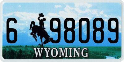 WY license plate 698089