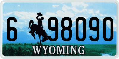 WY license plate 698090
