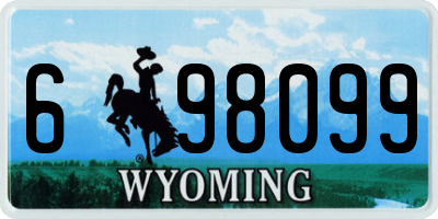 WY license plate 698099