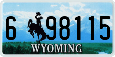 WY license plate 698115