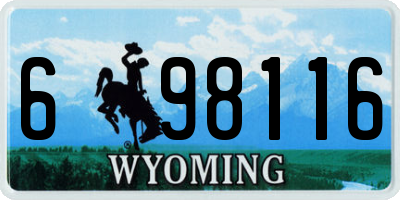 WY license plate 698116