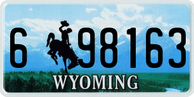 WY license plate 698163