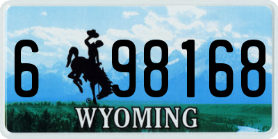 WY license plate 698168