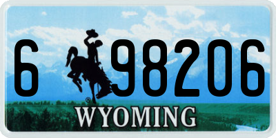 WY license plate 698206