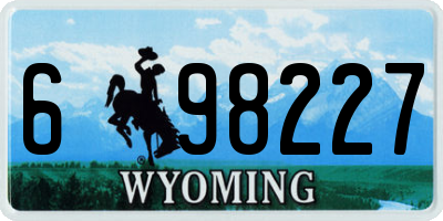WY license plate 698227