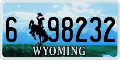WY license plate 698232