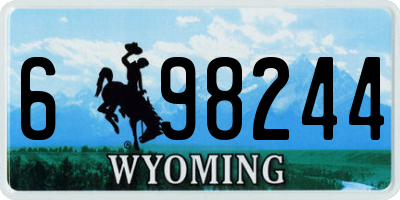 WY license plate 698244