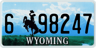 WY license plate 698247