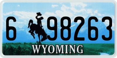 WY license plate 698263