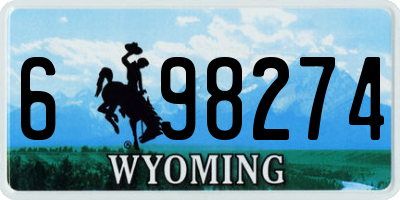 WY license plate 698274